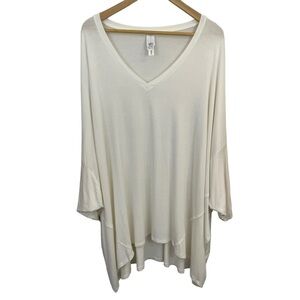 WynneLayers T-Shirt Tunic Top Womens 3X Cream Off-White Comfy Casual Basic VGUC